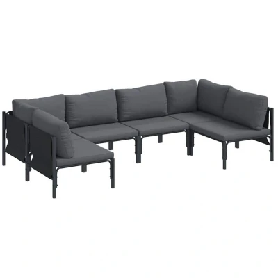 Image of Vidaxl Garden Sofa Set 6 pcs Anthracite Steel