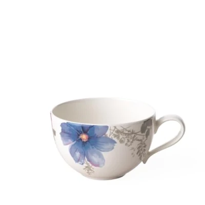 Image of Villeroy &amp; Boch Mariefleur Gris Basic Cup, 390 ml, Height: 7 cm, Premium Porcelain, White/Multicoloured