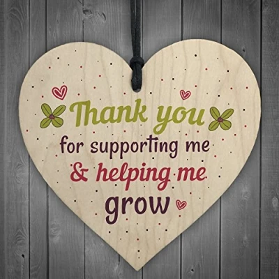 Image of RED OCEAN Gifts For Women Thank You Teacher Leaving Gift Her Nursery Wooden Heart Plaque Childminder Preschool