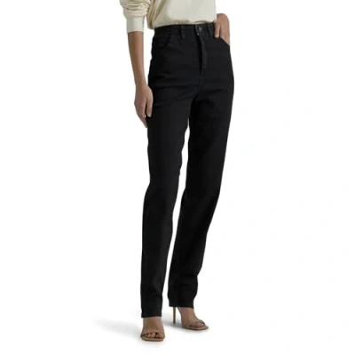 Image of Lee Women&#039;s Relaxed Fit Side Elastic Tapered Leg Jean, Double Black, 18