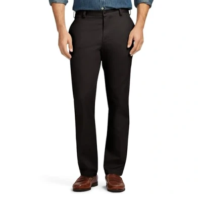 Image of IZOD Men&#039;s American Chino Flat Front Slim Fit Pant Casual, Black, 36W x 32L