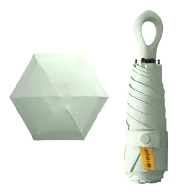 Image of USHXVG 1Pc Mini Folding Umbrella, Uv Protection Outdoor Portable Parasol, Lightweight Pocket Umbrella