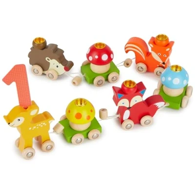 Image of Bieco Wood Geburtstagszug Forest Animals with Numbers 0 9, 56x3x8 cm, 23023083
