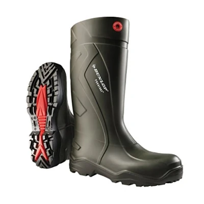 Image of Dunlop Protective Footwear Unisex Purofort+ Knee High Boot, Dark Green, 14 UK