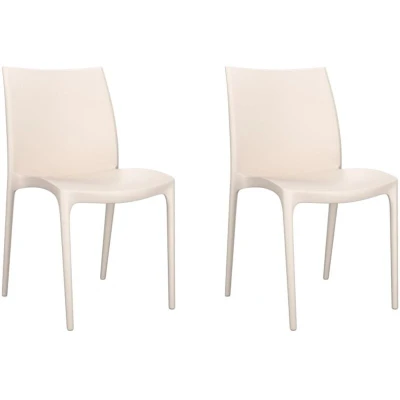 Image of vidaXL Garden Chairs 2 pcs Cream 50x46x80 cm Polypropylene
