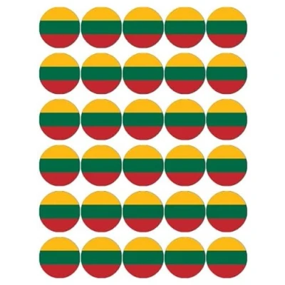 Image of 30 Lithuania Flags Cupcake Toppers Edible Wafer Paper Fairy Cake Birthday Decorations