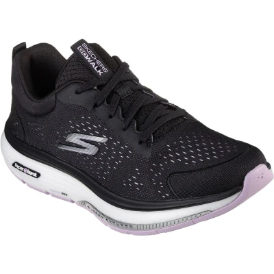 Image of Skechers Women&#039;s 124933 BKLV Trainers, Black Textile/Lavender Trim, 4 UK