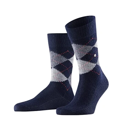 Image of 1 Pair Navy / Blue Preston Extra Soft Feeling Argyle Socks Men&#039;s 11 14 Mens Burlington