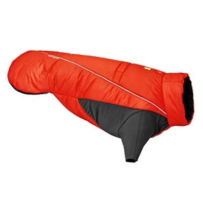 Image of RUFFWEAR Furness Jacket, Premium Parka Style Dog Coat, Ultrawarm, Lightweight and Water Repellent for Cold/Winter Conditions, with Reflective Trim Harness Portal, Red Sumac (Size Small)