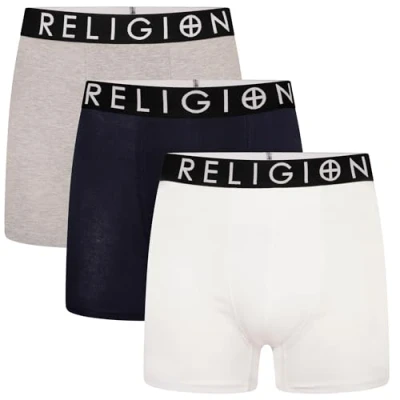 Image of Religion Mens &#039;RGN05&#039; Essential X Large 3 Pack Tag Free Cotton Boxer Shorts (XL, Assorted)