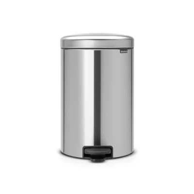 Image of Brabantia NewIcon Pedal Bin 20L (Matt Steel FPP) Soft Closure Rubbish with Removable Inner Bucket + Free Bags
