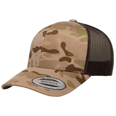 Image of Yupoong Yp Classics Multicam Retro Trucker Cap, Arid/Brown, One Size