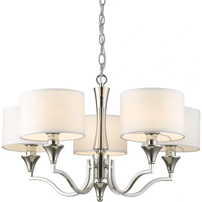 Image of Washington 5 Light Multi Arm Pendant Ceiling Nickel, E14