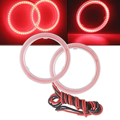 Image of Qasim 1 pair of LED COB Angel Eyes 80MM 3.15&#039;&#039; Red Halo Rings with Plastic Shell 63SMD for Car Motor DRL Headlight Fog Light DC 12V