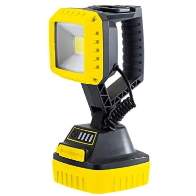Image of Draper COB LED Rechargeable Worklight, 10W, 1,000 Lumens, Yellow, 4 x 2.2Ah Batteries