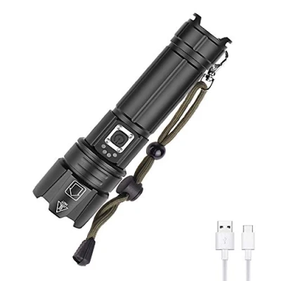 Image of WESLITE LED Torch Rechargeable, 6000 Lumens XHP70.2 Torches Super Bright Powerful Handheld Flashlight High USB Chargeable Zoomable 5 Modes for Camping Hiking Fishing