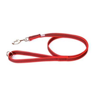 Image of Color &amp; Gray Super Grip Leash with Handle, and O Ring, 20 mm x 1,2 m, Red