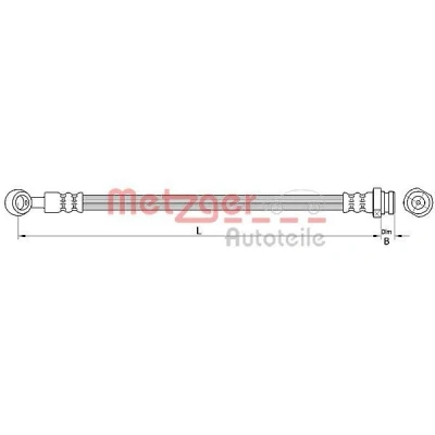 Image of 587372E310 Brake Hose METZGER 4110672 351mm M10 x 1 SFmm HYUNDAI: Tucson