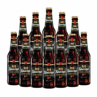 Image of BEER HUNTER Bitburger Kostritzer Premium German Dark Lager 330ml Bottles 4.8% ABV (12 Pack)