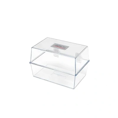 Image of Deflecto® 5&quot; x 3&quot; Card Index Box Crystal Pack of 6