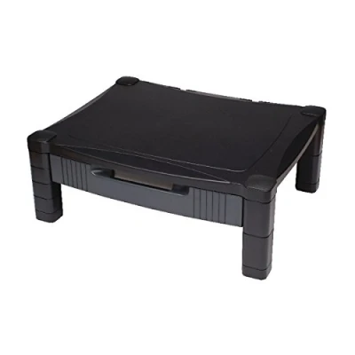 Image of Contour Ergonomics Adjustable Monitor Stand with Drawer Black