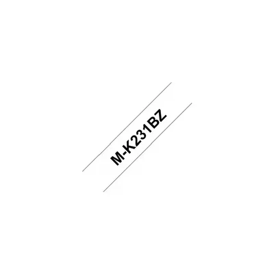 Image of Brother m K231BZ Labelling Tape Cassette, Black on White, 12 mm (W) x 8 (L), Genuine Supplies