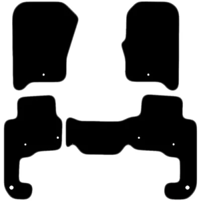 Image of Carsio Carpet Car Mats For LandRover Discovery 4 2009+ onwards Piece Set Tailored Fit Floor Mat Complete Accessory Black Custom Fitted All Weather, Anti Slip Backing &amp; Grey Trim