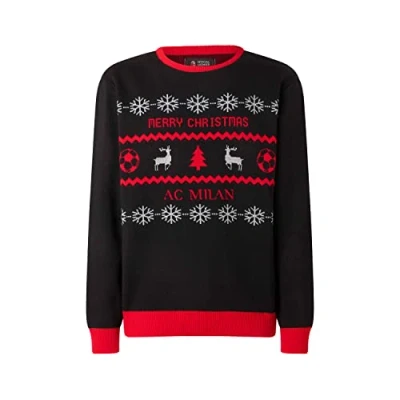 Image of AC Milan, Christmas Jumper, Sweater 2022, Official Product Black