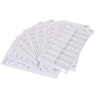 Image of Burwells Refill Paper Pack for Retro Kitsch 1970s Style Pop Up Telephone Directory A to Z Phone Number Address Book With Slider