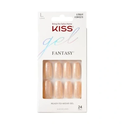 Image of KISS Gel Fantasy Collection Glue On Manicure Kit, Rock Candy, Long Length Square Fake Nails Includes 28 False Nails, Nail Glue, File, and Stick