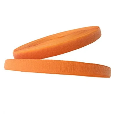Image of TUKA 82 Feet x 20mm Hook and Loop Sew on Tape, 25 Meter (25m 25m Loop), Width 20 mm, Back Side Not Adhesiv, &amp; TKB5004 Orange