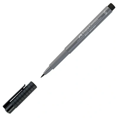 Image of Faber Castell Art &amp; Graphic Pitt Artist Pen Soft Brush India Ink Pen, Cold Grey Iv, Single For Art, Craft, Drawing, Sketching, Home, School, University, Colouring