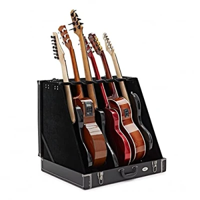 Image of Multi Guitar Rack Case Stand for up to 6 Guitars by Gear4music Black