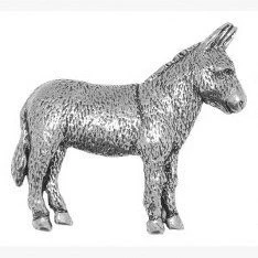 Image of Donkey Pin Badge Brooch Gift, Supplied in Organza Bag