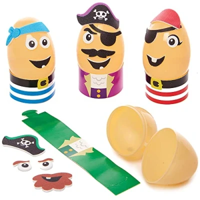 Image of Baker Ross FX529 Pirate Egg Kits Pack of 8, Arts and Craft for Kids