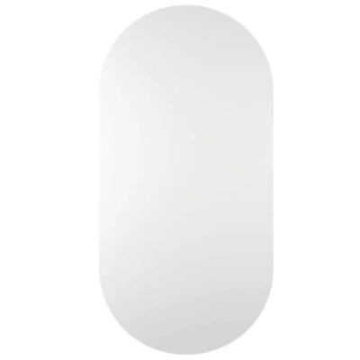Image of vidaXL Frameless Oval Wall Mounted Mirror in White 100x50 cm Home Decor for Bedroom, Living Room, or Dressing Room