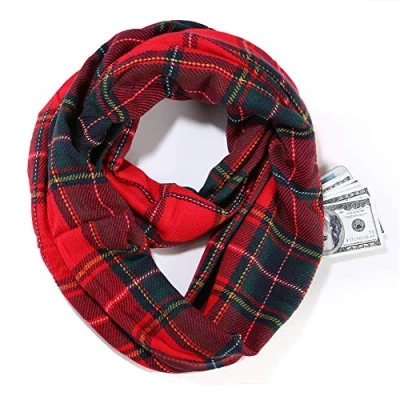 Image of Ulalaza Infinity Scarf with Hidden Zipper Pocket Lightweight Travel Wrap for Women Girls