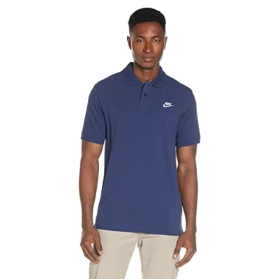 Image of Nike CJ4456 410 M NK CLUB PQ MATCHUP Polo shirt Men&#039;s MIDNIGHT NAVY/WHITE Size S