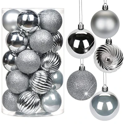 Image of Briful 25PCS 6CM Christmas Baubles, Tree Decorations Xmas Hanging Ornaments Small Shatterproof Balls for Home Festival Gifts