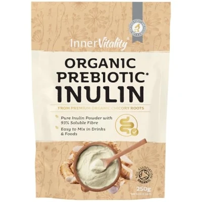 Image of Organic Inulin Powder 250g Prebiotic Fibre for Gut Health, 50 Servings Supplement by Inner Vitality