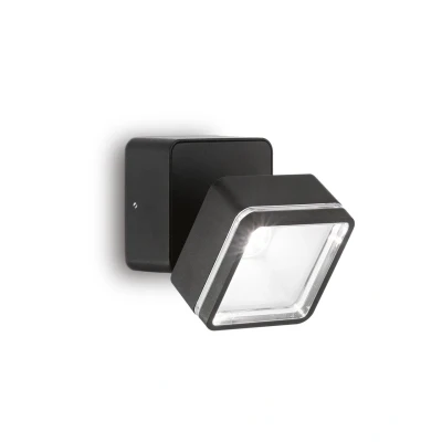 Image of Omega Square Single Spotlight Black IP54 4000K