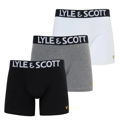 Image of Lyle &amp; Scott Mens Daniel 3 Pack Trunks Black/White/Grey XXL