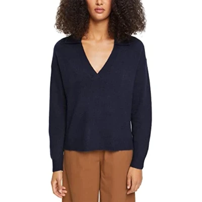 Image of ESPRIT Women&#039;s 092ee1i313 Sweater, 400/Navy, L