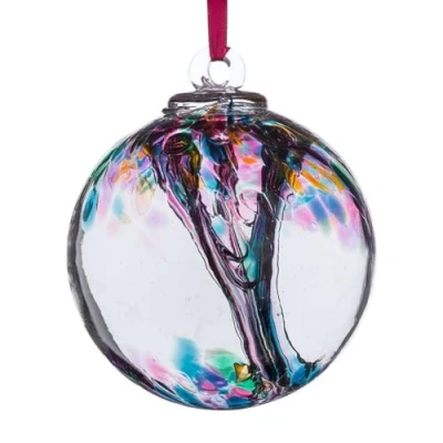 Image of Sienna Glass Spirit Ball, Multi Colour Turquoise, 11 x 14 cm