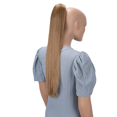 Image of CAISHA 24&quot; Hairpiece Ponytail Clip On Extension Long Hair Straight Dark Blonde H611