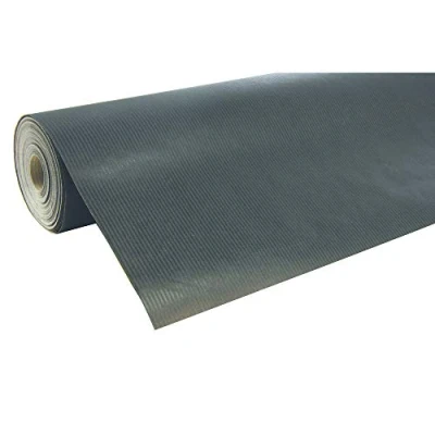 Image of Clairefontaine Ref 507529C Nature Kraft Long Roll Wrapping Paper (Single Roll) 70cm Width x 50m Length, 60gsm Ribbed Solid Black Colour