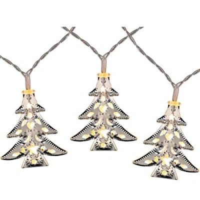 Image of WeRChristmas Pre Lit Warm White Christmas Tree LED Light String, Silver, 7.5cm