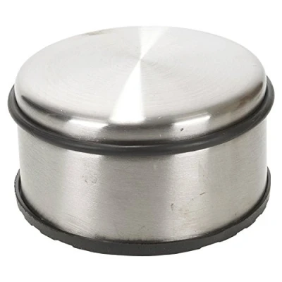 Image of Excellent Houseware Heavy Duty Door Stopper Stainless Steel Stop Round Rubber Floor Protector