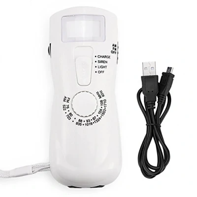 Image of ciciglow Portable AM/FM Radio, Emergency Use Hand Crank Radio with Flashlight Compass 500MAH Power Bank Cell Phone Charger, USB Rechargeable for Camping, Hiking, Indoor