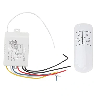 Image of Wall Remote Switch, Switch And Control, 3 Ways ON/OFF 220V Digital Wireless Light Receiver Transmitter, with Transmitter for Lights